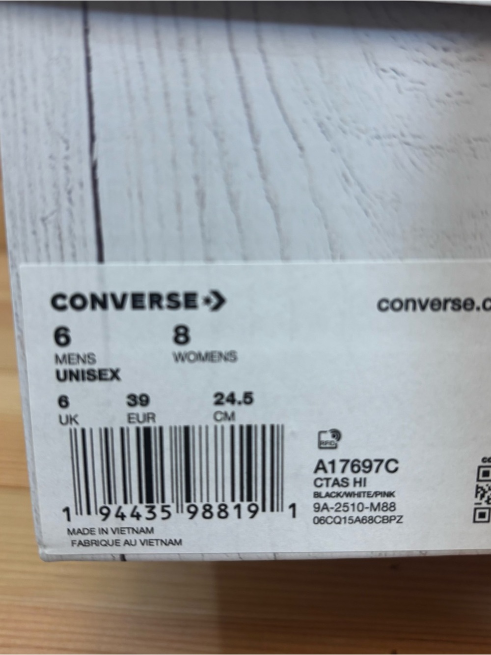 Converse CTAS HI All Star Hello Kitty High Top Canvas Sneaker Black Womans 8 - Picture 8 of 8